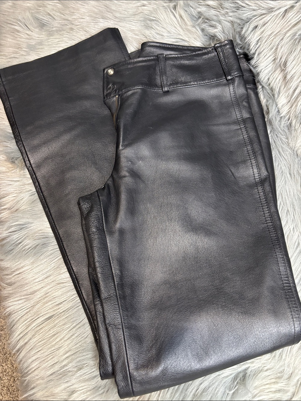 Cami NYC Black Leather Boot Cut Pants